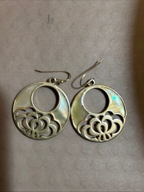 Lia Sophia Gold-Tone Floral Cutout Round Drop Earrings